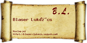 Blaser Lukács névjegykártya